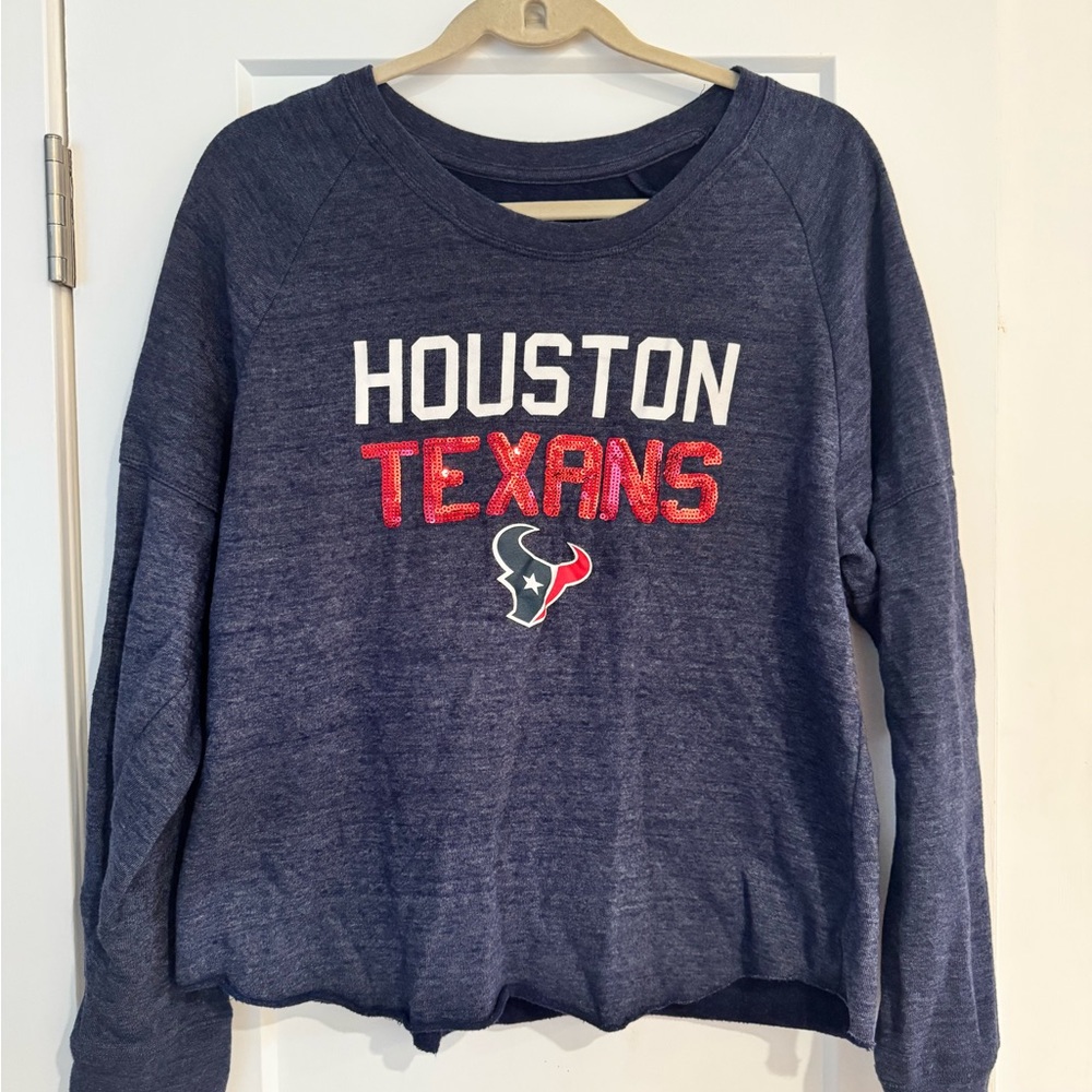 Houston Texans Women's Blue Sweater - sort of cropped